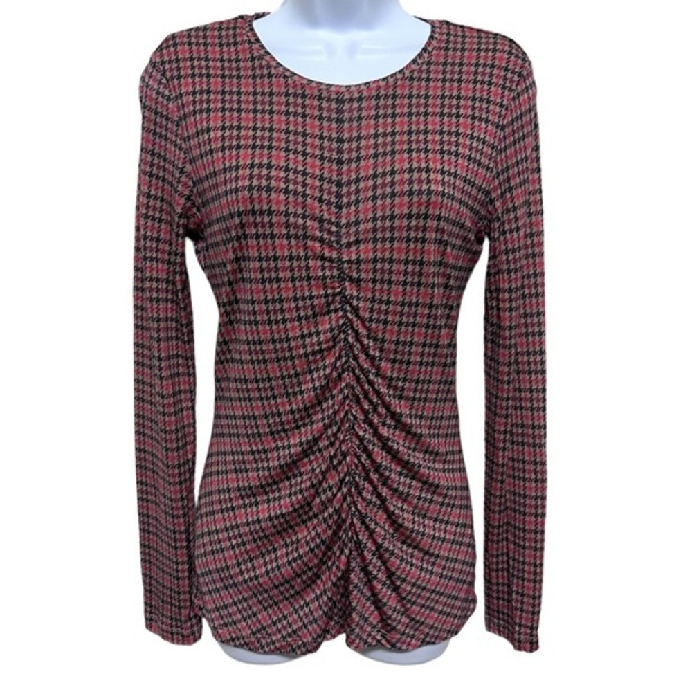 Boss Hugo M blouse Y2K Egila Ruched Long Sleeve Wool‎
